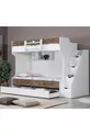 Lits superposés, Lit superposé Kardem avec tiroirs - Noyer + 3 matelas Comfort