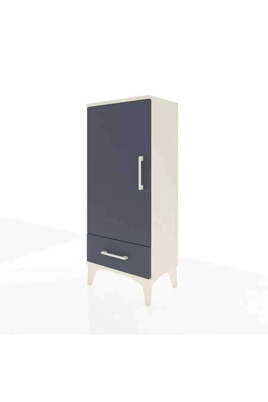 Arges Commode with 3 Shelves, Single Drawer and Single Door, Moonstone-Anthracite