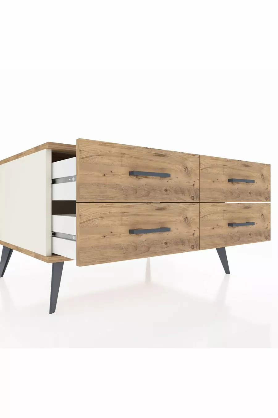 Commode Kronos 4 étagères Pierre de Lune-Pin