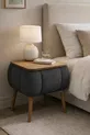 Comodino Lina Sandıklı, Comodino Moderno con Gambe in Legno Rivestito in Tessuto Teddy