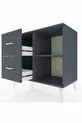 Commode Hyperion à une étagère et 2 tiroirs Anthracite-Anthracite