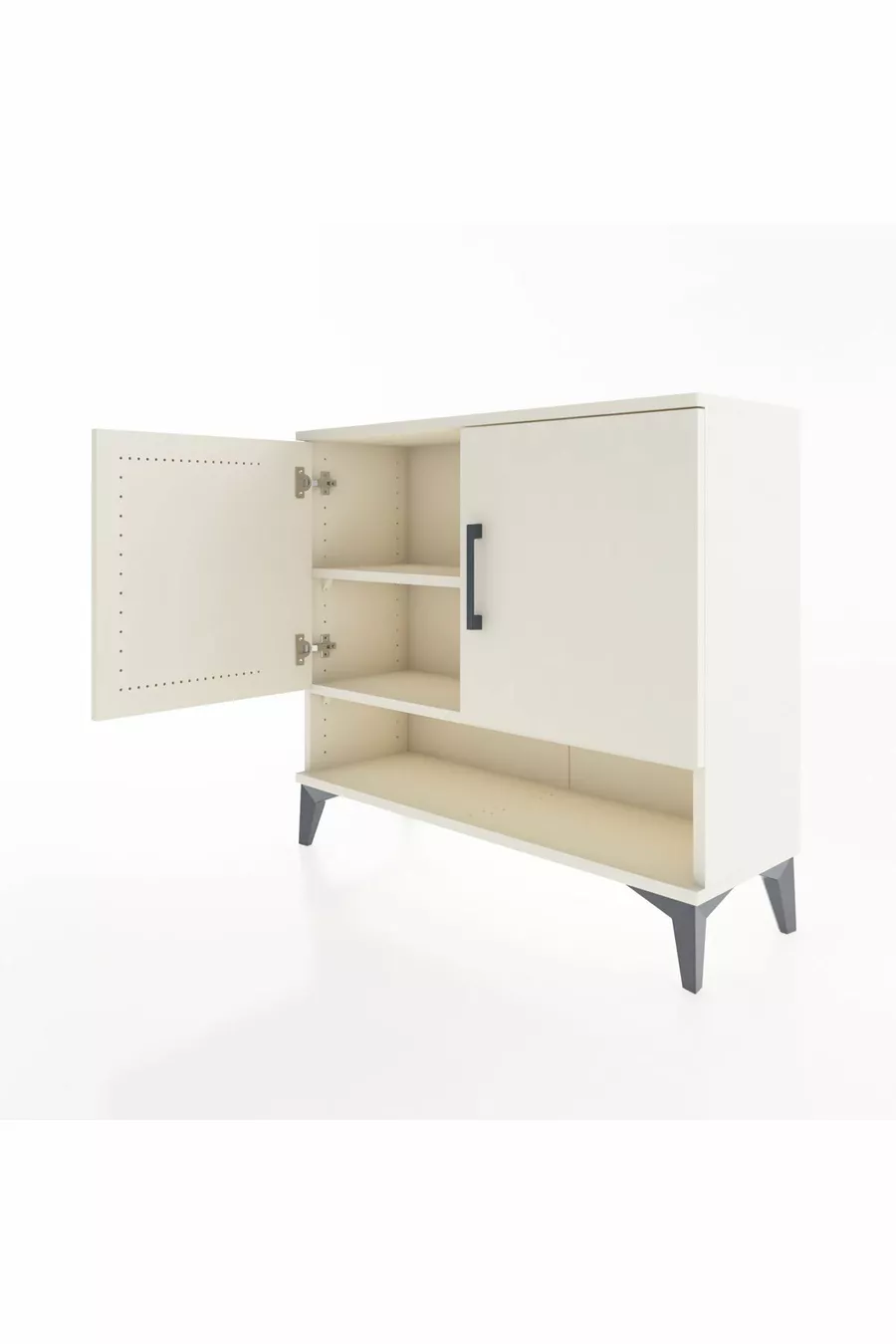 Commode Arges 2 étagères 2 portes Pierre de lune-Pierres de lune