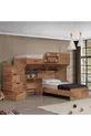 Letto a castello, letto a castello Aura con scrivania, armadio a 3 ante + 2 materassi Comfort