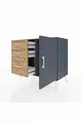 Commode Hyperion avec une seule étagère, 3 tiroirs et une porte, Anthracite-Anthracite/Sapin