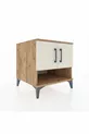 Table de chevet Kronos à 2 étagères et 2 portes, pin-pierre d'orme