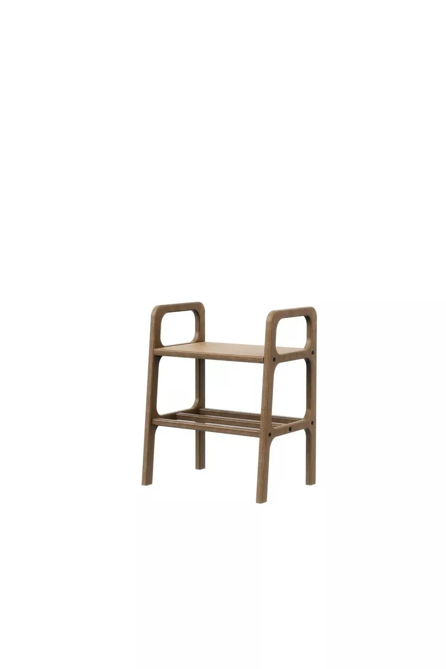 Arce, Bibliothèque en bois, Table de chevet et unité d'étagère