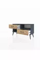 Commode Arges à une étagère et 2 tiroirs Anthracite-Anthracite/Sapin
