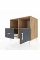 Commode Kronos avec 2 étagères, 1 tiroir et 1 porte, pin-anthracite