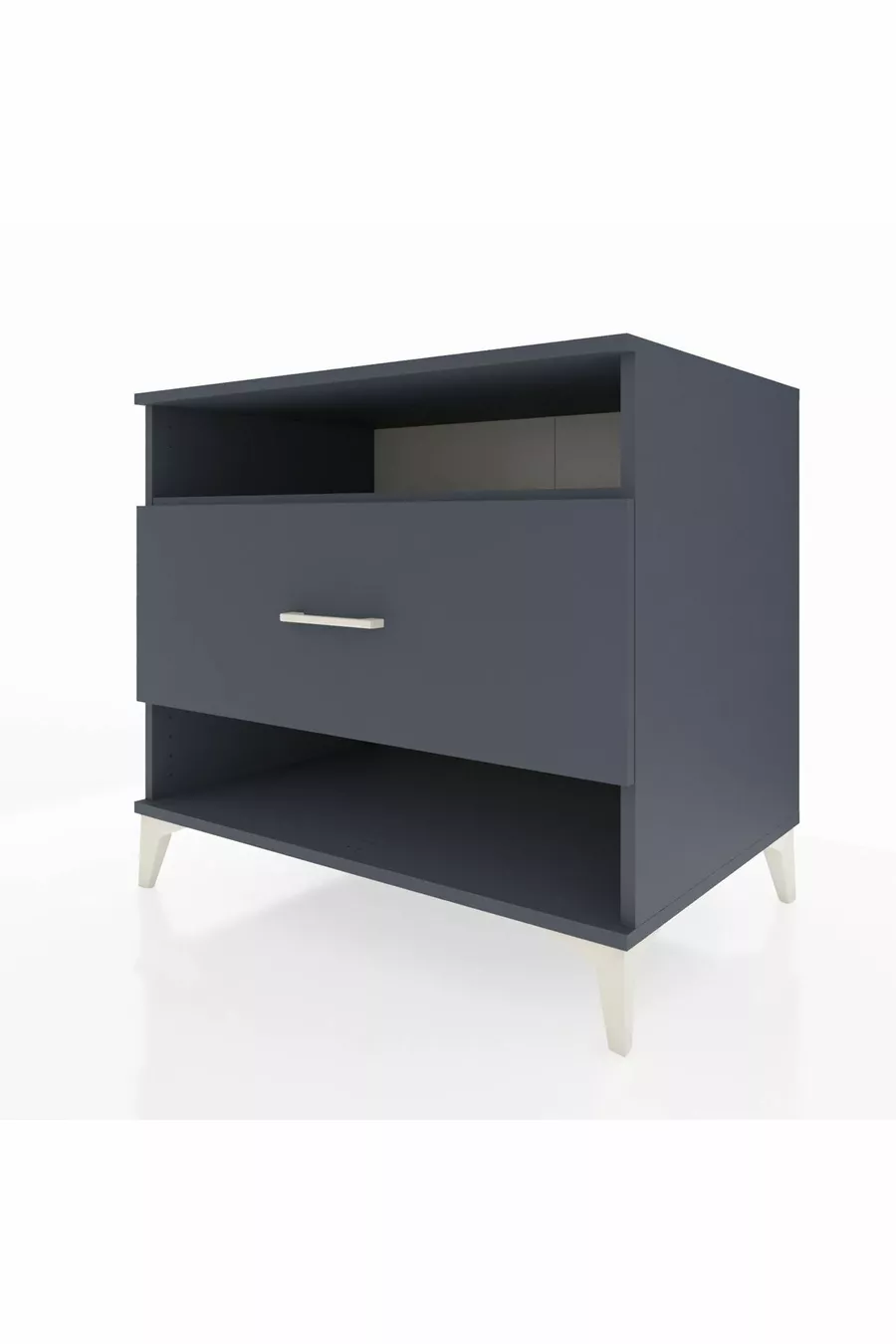 Commode Kronos à une étagère et un tiroir Anthracite-Anthracite