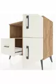 Commode Hyperion avec 2 étagères, 1 tiroir et 2 portes, en pin-pierre d'ardoise