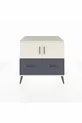 Commode Kronos avec 2 étagères, 2 tiroirs et 2 portes, Pierre de Lune/Anthracite