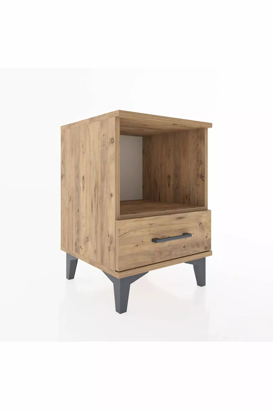 Commode Hyperion à une étagère et un tiroir Pin-Pin