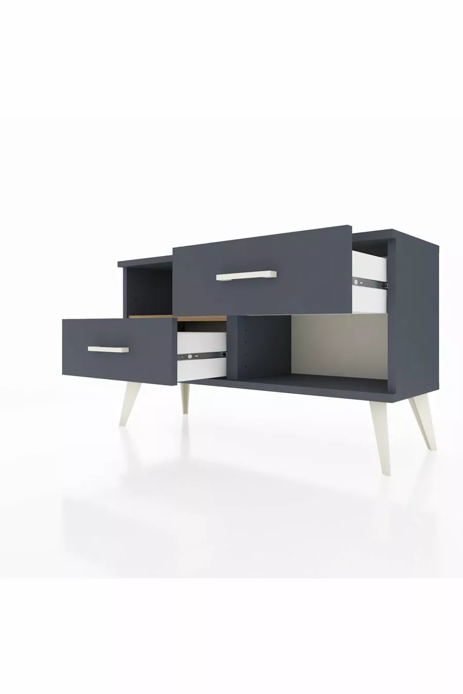 Arges Dressoir Enkele Plank 2 Lade Antraciet- dennen/Antraciet