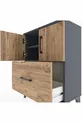 Arges Commode 2-Shelf Single Drawer 2-Door Anthracite-Pine