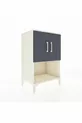 Commode Hyperion 2 étagères 2 portes Pierre de lune-Anthracite