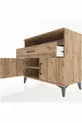 Commode Hyperion 2 étagères, 1 tiroir, 2 portes, pin-pin
