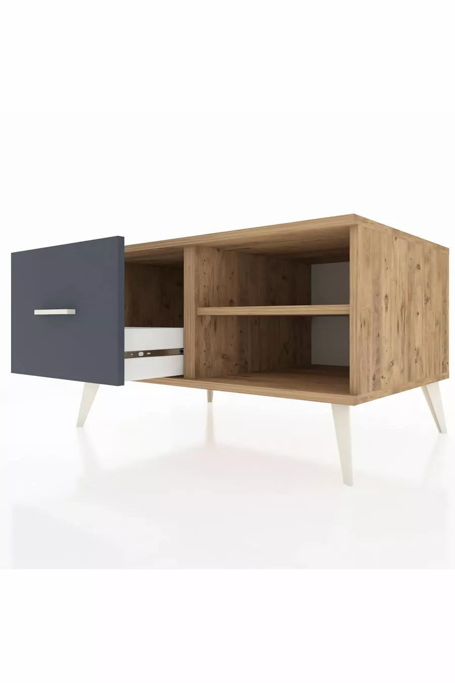Kronos Kommode Ein Regal Ein Schublade Kiefer-Kiefer/Anthrazit