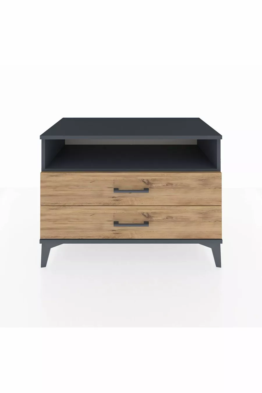 Commode Hyperion à une étagère et 2 tiroirs Anthracite-Pin