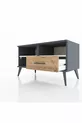 Commode Hyperion 2 étagères avec un tiroir Anthracite-Pierre de lune/Merisiers