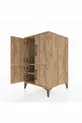 Kronos Nightstand with 2 Shelves and 4 Doors Pine-Pine
