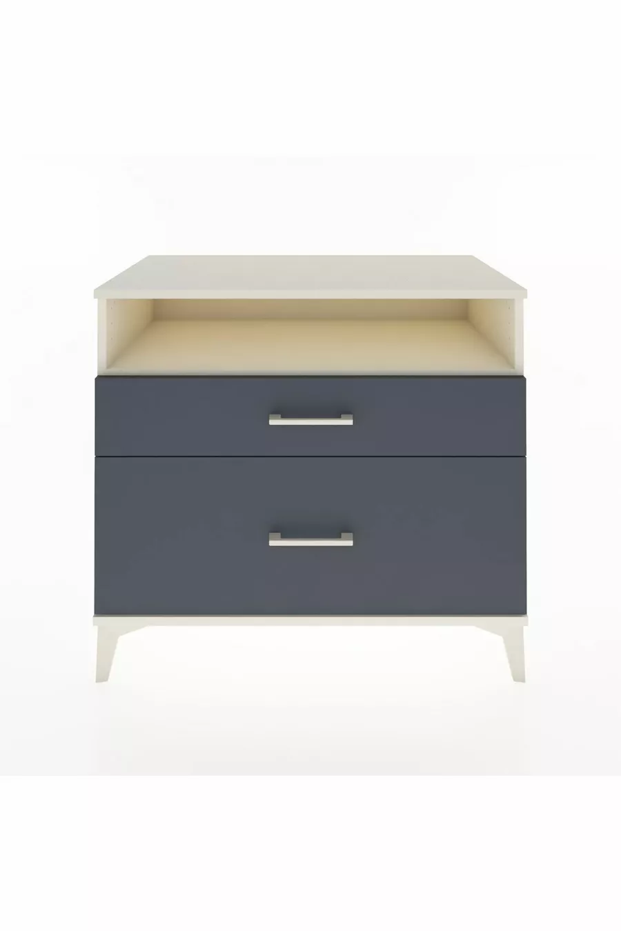 Commode Hyperion à une étagère et 2 tiroirs Pierre de lune-Anthracite