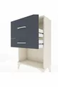 Comodino Arges a 2 Cassetti Azzurro-Antracite