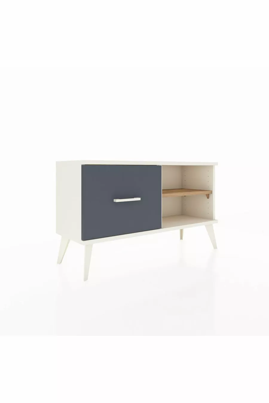Commode Arges à une étagère et un tiroir Mousse de merin/Pin Anthracite