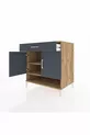 Commode Kronos 2 étagères, 1 tiroir, 2 portes, Pin-Anthracite