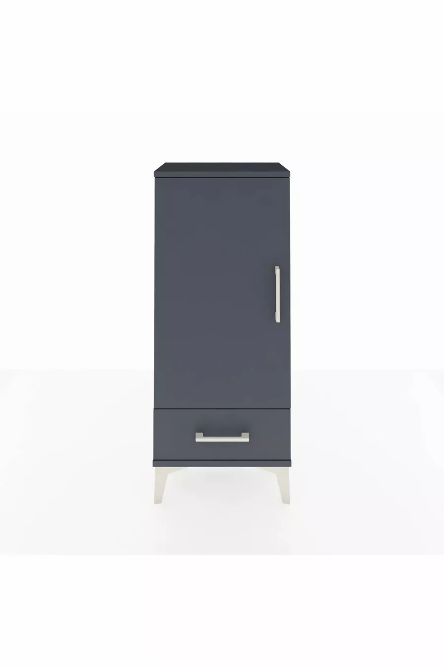 Table de chevet Arges avec 3 étagères, 1 tiroir et 1 porte, anthracite-anthracite