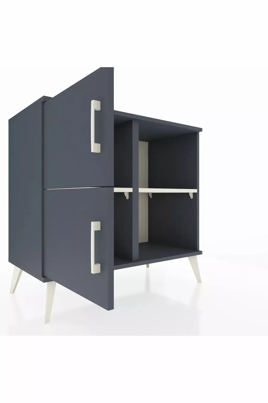 Hyperion Dressoir 2 Planken 2 Deuren Antraciet-Antraciet/Marmergrijs
