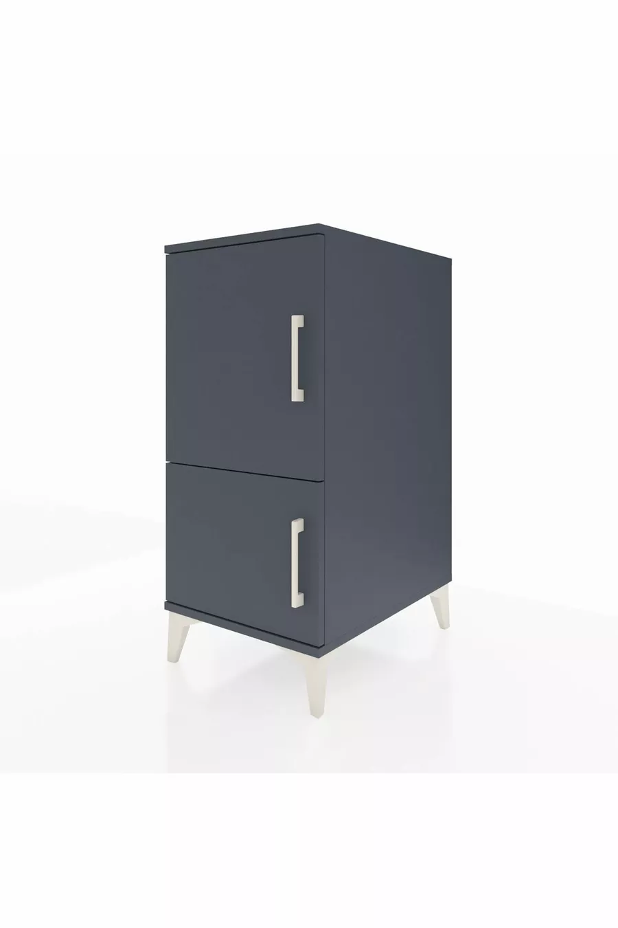 Chevet Kronos à 3 étagères et 2 portes Anthracite-Anthracite