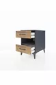 Table de chevet Kronos avec une étagère et 2 tiroirs Anthracite-Bois de pin