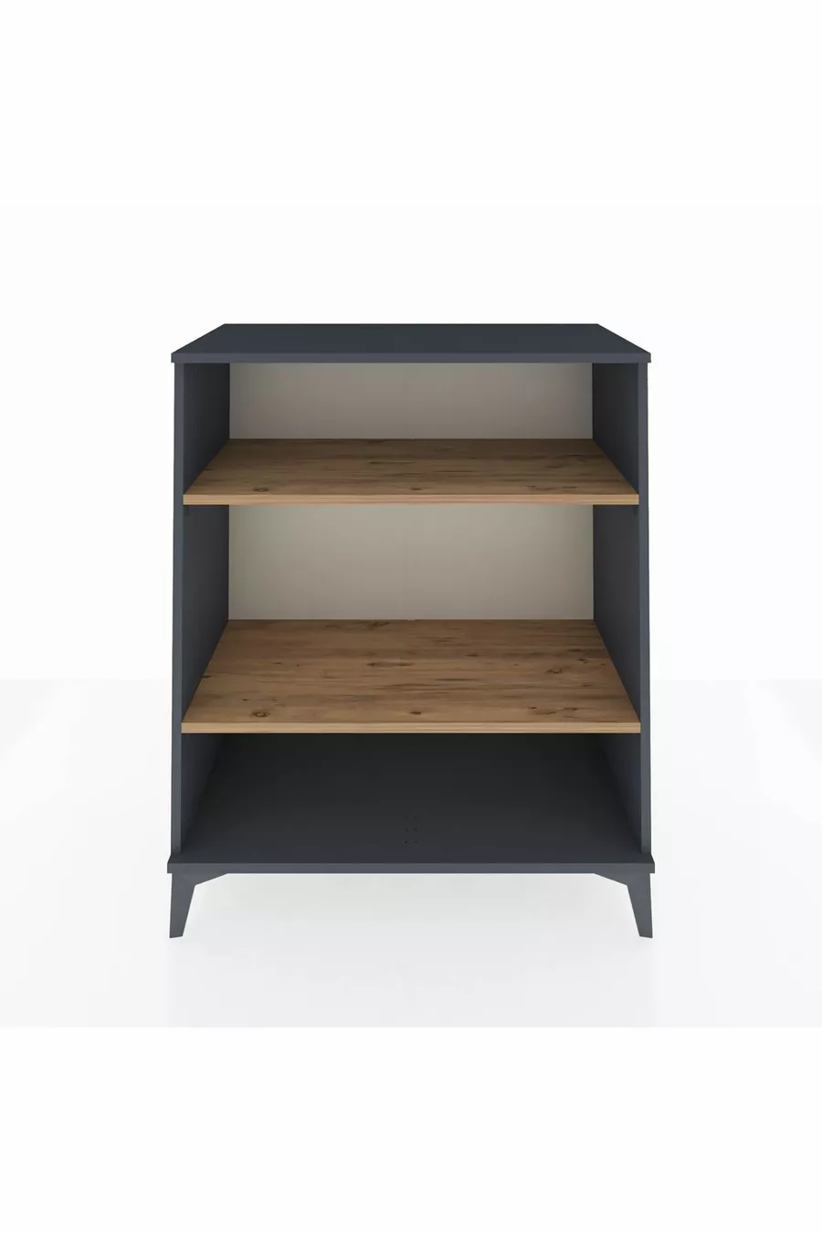 Commode Hyperion 2 étagères Anthracite-Pin