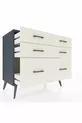 Commode Hyperion 6 tiroirs Anthracite-Anthracite/Pierre de lune