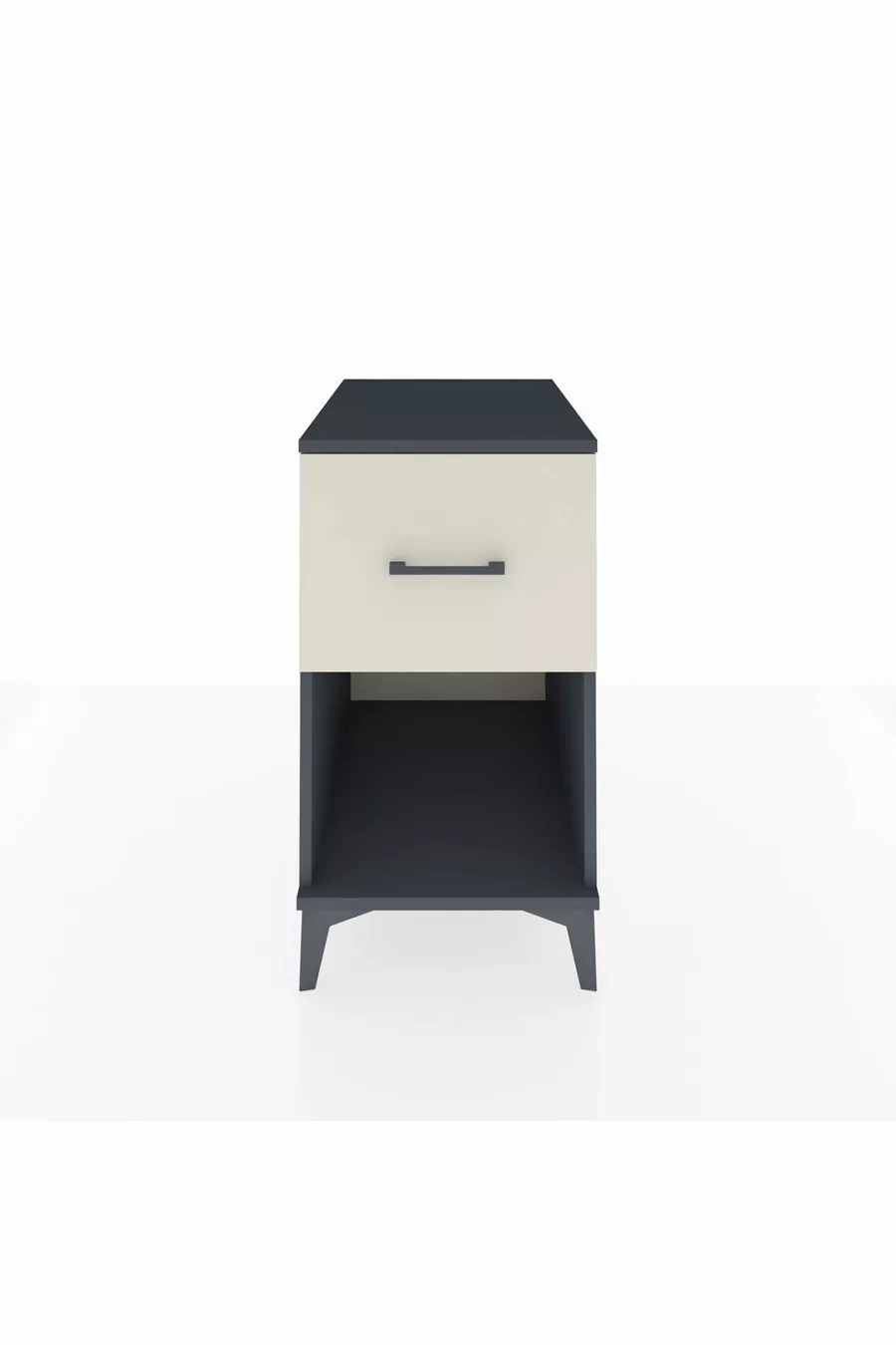 Chevet Kronos avec un tiroir unique Gris anthracite-Sable