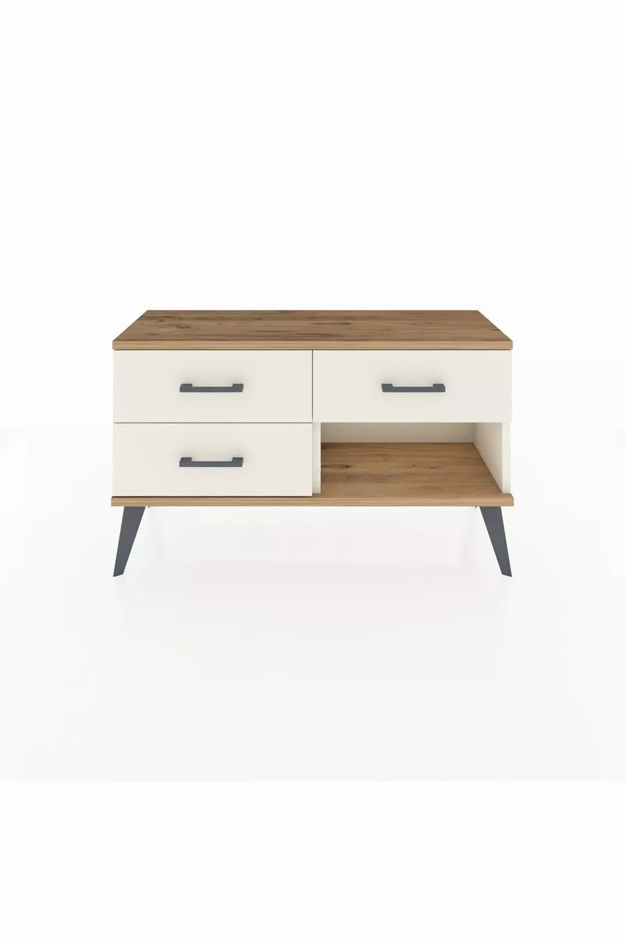 Commode Arges 3 tiroirs Pierre d'Agate-Pin/Pierre d'Agate