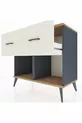 Commode Hyperion 2 tiroirs Anthracite-Sapin/Pierre de lune