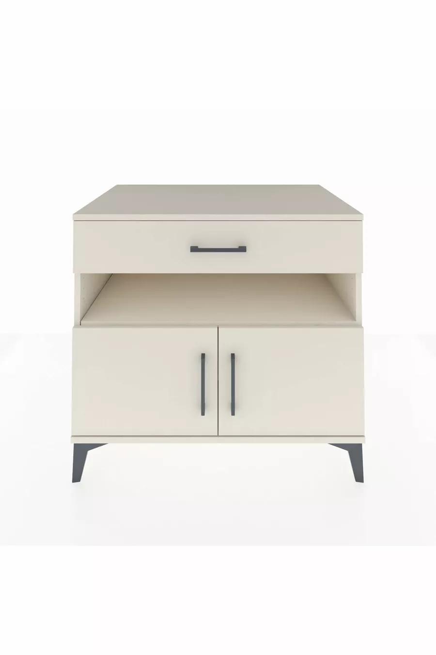 Kronos Dressoir met 2 planken, 1 lade en 2 deuren, Maansteen-Maansteen