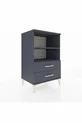 Commode Hyperion 2 étagères 2 tiroirs Anthracite-Anthracite