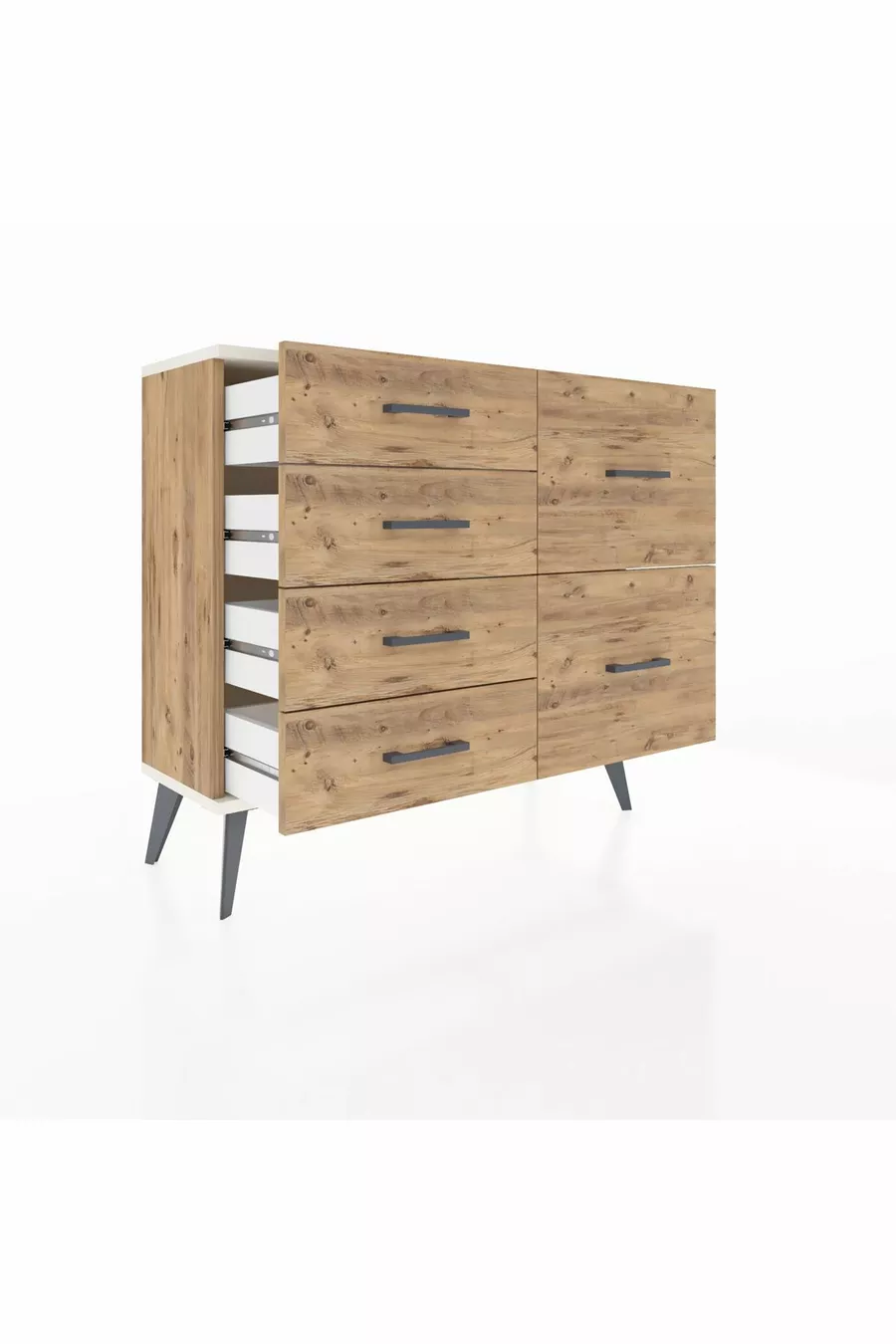 Commode Arges 6 tiroirs Pin-Silex/Pin