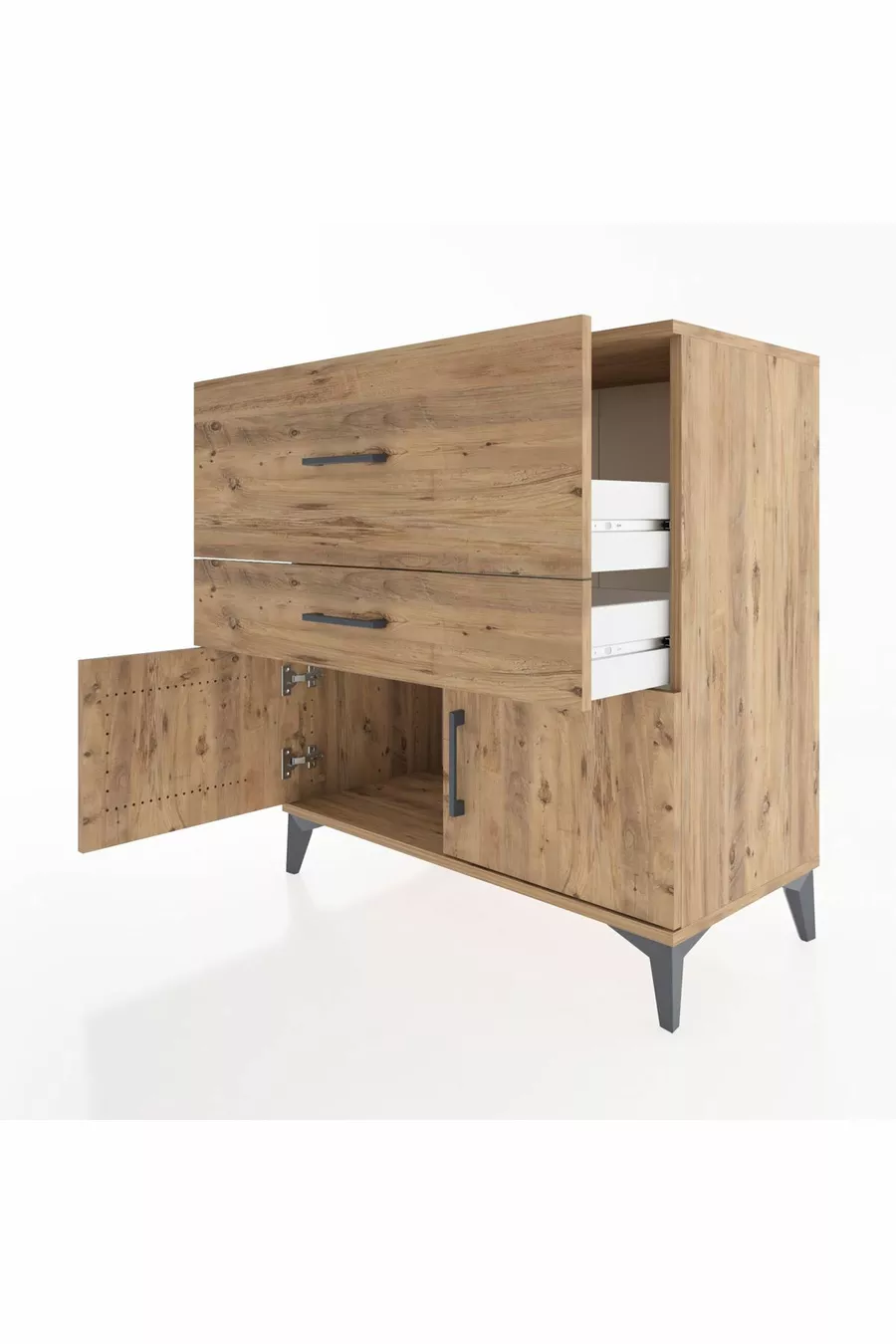 Commode Hyperion 2 tiroirs 2 portes Pin-Pin
