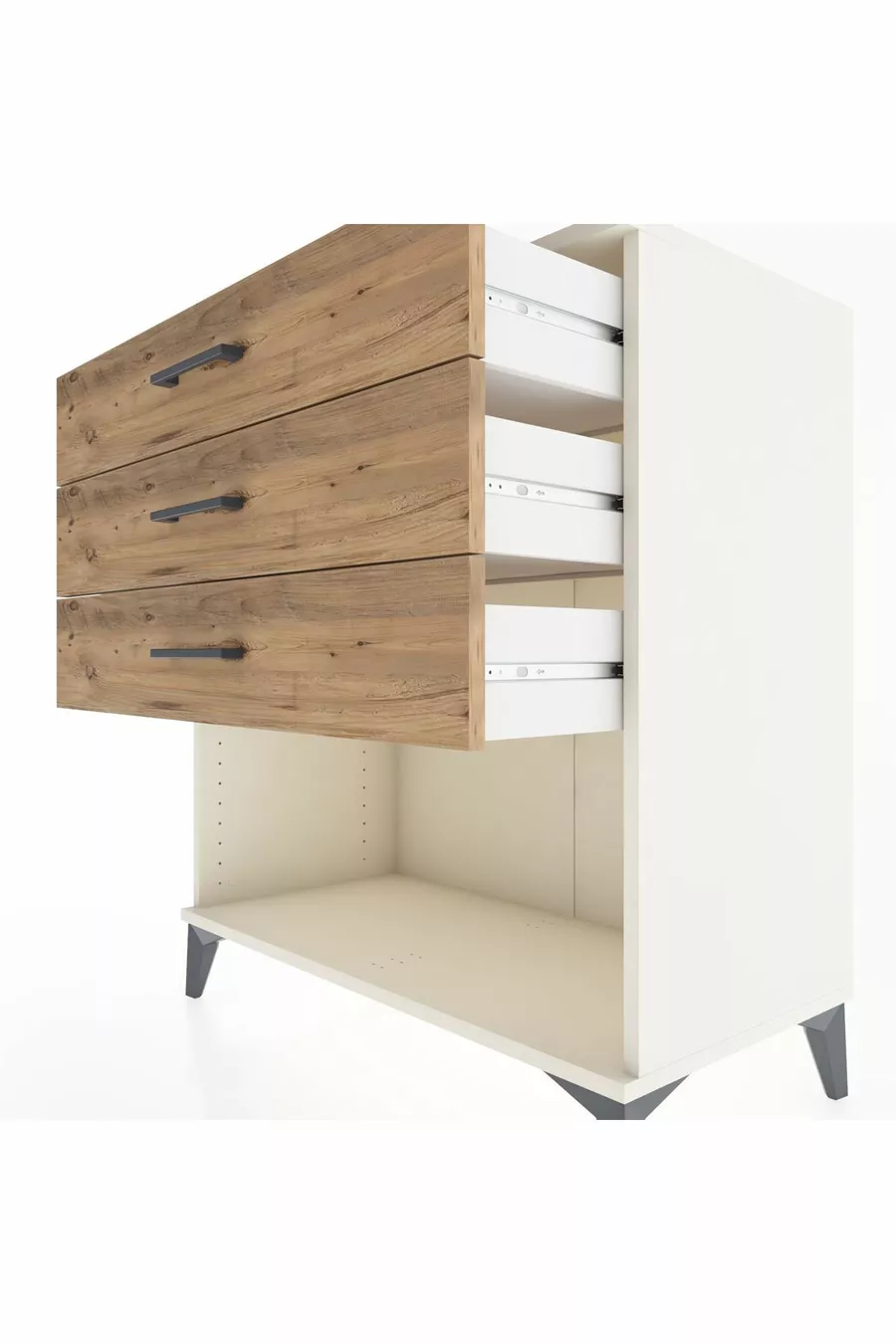 Commode Hyperion 3 tiroirs Pierre de lune-Sapin