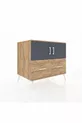 Commode Kronos avec 2 étagères, 2 tiroirs et 2 portes, Pin-Anthracite/Pin