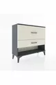 Commode Arges à 2 tiroirs Anthracite-Pierre de lune