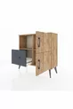 Commode Arges avec 2 étagères, 1 tiroir, 2 portes, en pin/charbon