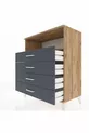 Commode Hyperion à un seul étagère et 4 tiroirs Pin-Anthracite