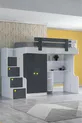 Lits superposés, armoire et bureau Metris Ranza, 1 matelas Comfort
