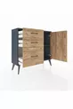 Commode Arges avec une seule étagère, 3 tiroirs et une porte, Anthracite-Pin