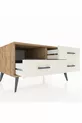 Commode Kronos à une étagère et trois tiroirs Pin-Anthracite/Marbre