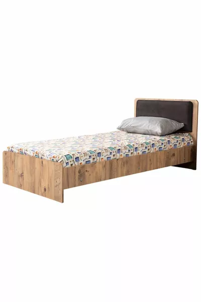 Bunk Bed, Natural Bunk Bed Bedroom Set with Desk and 2 Comfort Mattresses